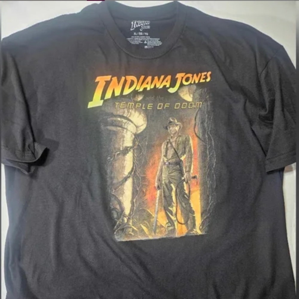 Indiana‎ Jones And The Temple Of Doom Shirt Mens XL Black Mad Engine Movie Tee